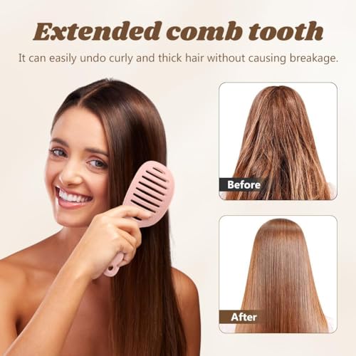 Image of Detangling Hair Brush,Curly & Straight Hair for Women Men,Portable Vented Paddle Brush for Wet Dry & Damaged Hair,Salon & Home Personal Use (Pink)