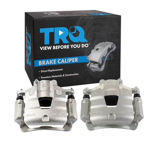 Image of TRQ Front Driver and Passenger Side Brake Caliper Set Caliper Brackets Hardware Compatible with 16-19 Chevrolet Cruze Volt 17-19 Chevrolet Bolt EV