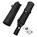 Automatic Compact Travel Umbrella with Reverse and Safe Lock Design, HQdeal Teflon 210T Auto Open Close Folding Strong Windproof Umbrella Black
