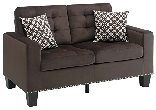 Homelegance Lantana 57" Fabric Loveseat, Brown