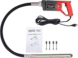 Bizoepro Alumium Power Concrete Vibrators 13000 VPM Electric Concrete Vibrator 850W 3/4 HP Handheld Construction Portable Pencil Concrete Vibrabrater
