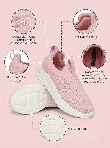 Image of ATHCO Womens Wonder Running Shoes for Woman with Soft Flexible Memory Foam Women's Shoes for Walking Gym Training,Casual, Sports, Lightweight Lace up Athletics Slipon Running Shoes for Ladies & Girls