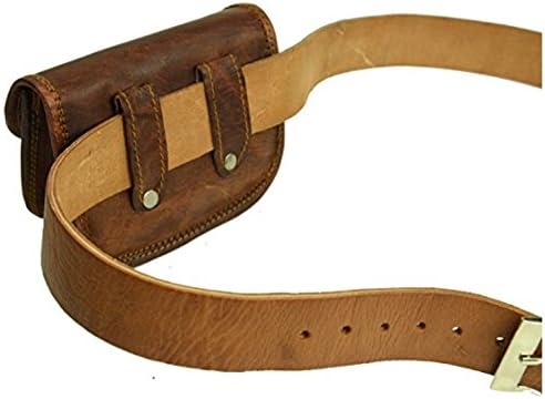 Miniatura 6 de Bolsa de cuero para cinturón de ocio vintage fin de semana práctica fiesta festival hecho a mano marrón pequeño unisex bolsa de mensajero para
