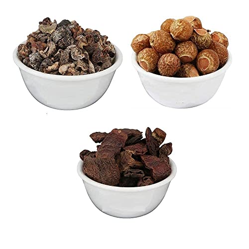 Image of Herbalgram Amla Reetha Shikakai Bhringraj 400gm Raw Dried Flowers and Leaves Whole for Hair Care & Shine Pure Combo Pack of 4 x 100gm Each