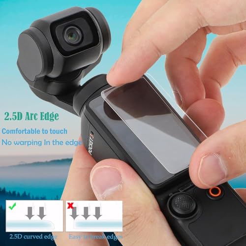 Image of PCTC Screen Protector compatible with DJI Osmo Pocket 3 Tempered Glass 9H Hardness Lens Protecto Camera compatible with DJI Pocket 3 Accessories, Anti-Scrach Anti-Fingerprint Anti-Bubble 6Packs