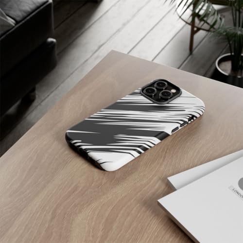 Coque iPhone 14 Pro Max rigide mate noire blanche motif Speedlines graphique - 4