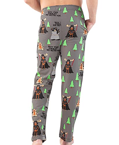 Lazy One Animal Pajama Pants For Men, Men's Separate Bottoms, Lounge Pants, Funny, Humorous, Moose, Bear, Beaver (May The Forest Be With You, Large) #TOP1
