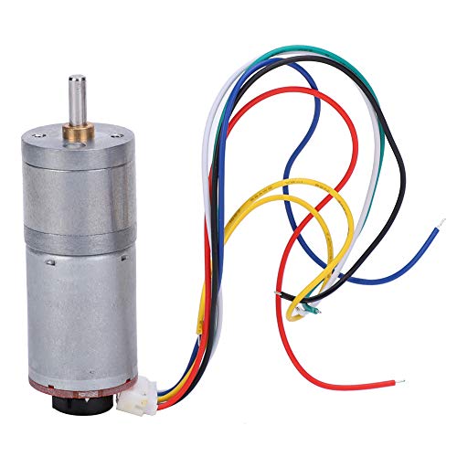 Image of GA25-370 Gear Motor DC with Speed Encoder, Stainless Steel High Torque Electric Micro Speed Reduction Geared Motor Brush DC Motors Reducer Copper (DC12V 300RPM)