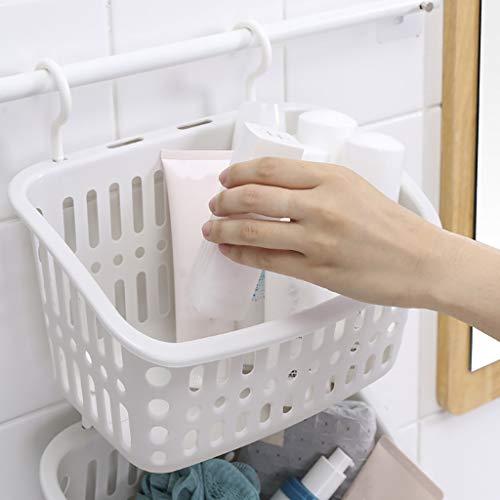 *M·kvfa* Plastic Hanging Shower Basket With Hook For Bathroom Kitchen, Pantry, Bathroom, Dorm Room, Office Storage Holder (C) #TOP2