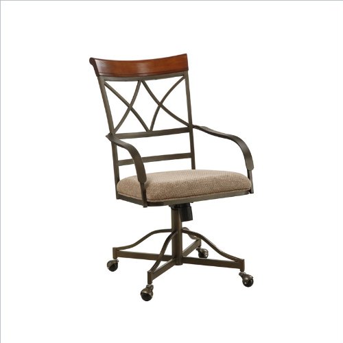Powell Furniture Pewter And Bronze Hamilton Swivel Arm Chair Set Of 2 With Casters By Powell, Dining Height #TOP28