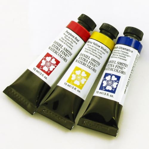 DANIEL SMITH Extra Fine Primary Watercolor Set, 3 Tubes, 15ml