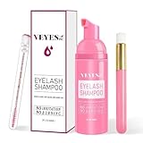 VEYES INC Lash Shampoo For Eyelash.Eyelash Wash for Lashes & Natural Lashes.Oil & Sulfate Free,Lash Cleanser + Brush+60ml Lash Shampoo Salon and Home Use