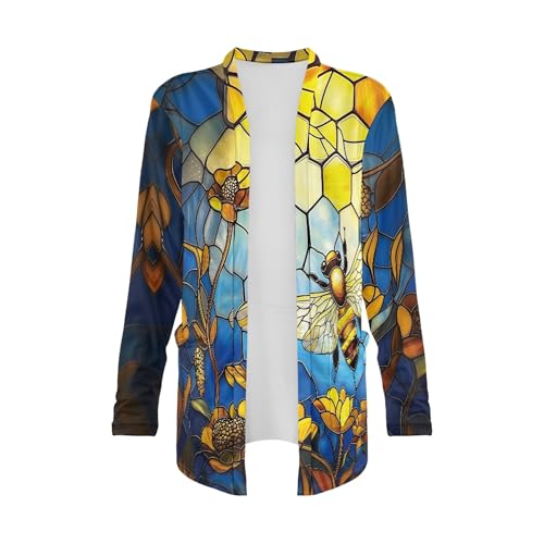 Image of Forchrinse Red Ladybug Cardigan for Women Causal Long Sleeve Open Front Cardigans Sweater Fashion 2024 Fall Coat with Pockets
