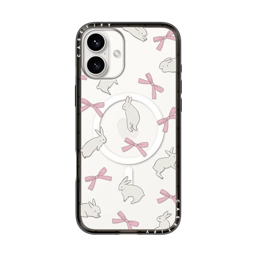 Étui Compact iPhone 16 Plus CASETiFY Ruban Lapin Noir Transparent