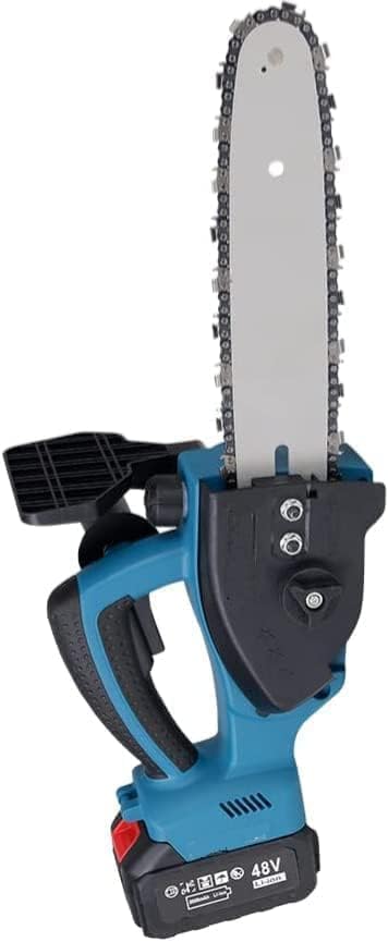Image of 48V 10 inch Cordless chainsaw Machine With Portable Battery Operated Machine hand use for Pruning Tree Branch Wood Cutting With 2 Li-ion Rechargeable Batteries and charger