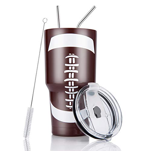 Joyclub 30oz Tumbler Stainless Steel Double Wall Vacuum Insulated Tumbler Cup Travel Mug with Lid, Straw and Cleaning Brush for Cold and Hot Drinks (F
