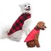 SCENEREAL Dog Winter Coat Christmas Reversible Jacket Warm Cold Weather Coats Windproof Waterproof Buffalo Plaid Vest Clothes for Small Medium Large Dogs Pets