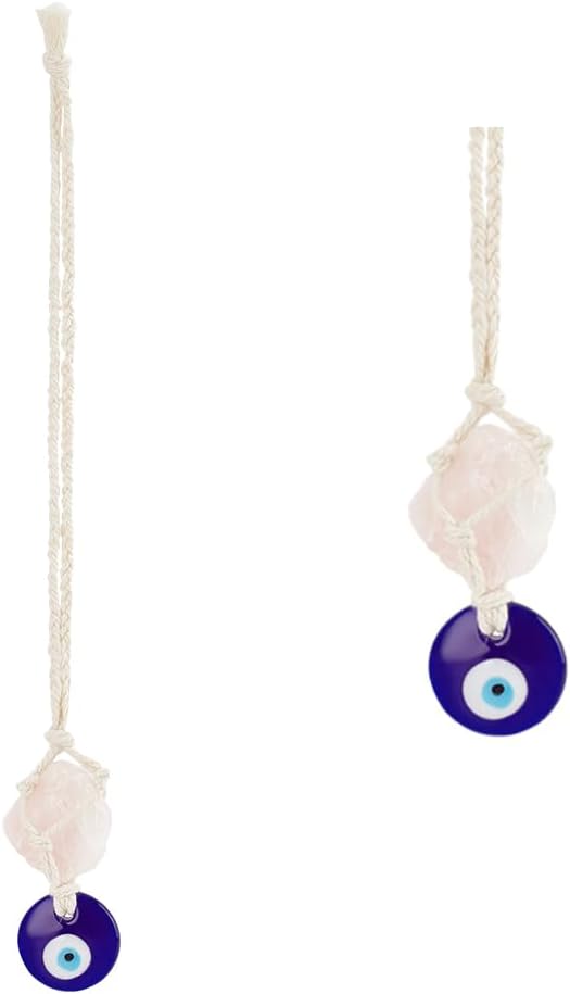 WEBEEDY 2 Pcs Evil Eye Salt Rock Car Charm Evil Eye Car Charm Car Rearview Mirror Pendant Ornaments Evil Eye Hanging Ornament Window Ornament for Home Decor