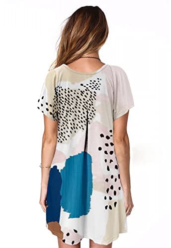 Image of Alaster Women's Casual Summer T Shirt Dress Loose Short Sleeve Tunic Dress with Pocket for Women