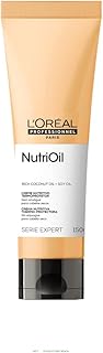 L'OREAL PROFESSIONNEL PARIS Leave-in NutriOil para nutrição e brilho, enriquecido com óleo de coco, com textura leve e para todos os tipos de cabelo, 150ml, Cor: Amarelo