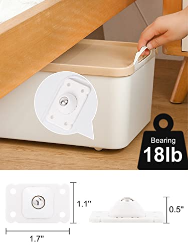 32 Pcs Self Adhesive Caster Wheels, 360 Degree Swivel Mini Adhesive Wheels, Stainless Steel Paste Type Universal Pulley, Anerpoey Rotation Sticky Pulley For Trash Can, Storage Box, Furniture #TOP5