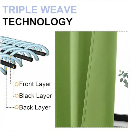 Image of Simplebrand Ava Lime Short 36 Inches Blackout Curtain 2 Panels Set, Half Window Rod Pocket Privacy Curtain Tiers for Kitchen, Curtains Blackout for Bathroom Shades, W40 x L36 Inch, Lime