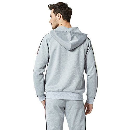 Mantors Men's Hooded Athletic Tracksuit Full Zip Casual Jogging Gym Sweat Suits Gray-2Xl #TOP2