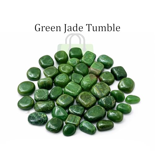 Image of Green-Zade Tumble Stone | 50 gm Tumbled Gemstones | Reiki Healing Stones | Home Decor Pebbles | Aquarium Gravel | Garden & Table Dcor