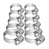 Hose Clips Heavy Duty Hose Clamp Set Adjustable Pipe Screw Clip Duct Clamp for Securing Hoses Pipes Exhaust Ducting Electric Appliance Pump Plumbing Home Accessories Assorted Sizes (Pack of 10)