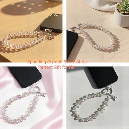 richginker Sparkling Beaded Phone Wrist Strap with Box, D-Light Purple - image 4