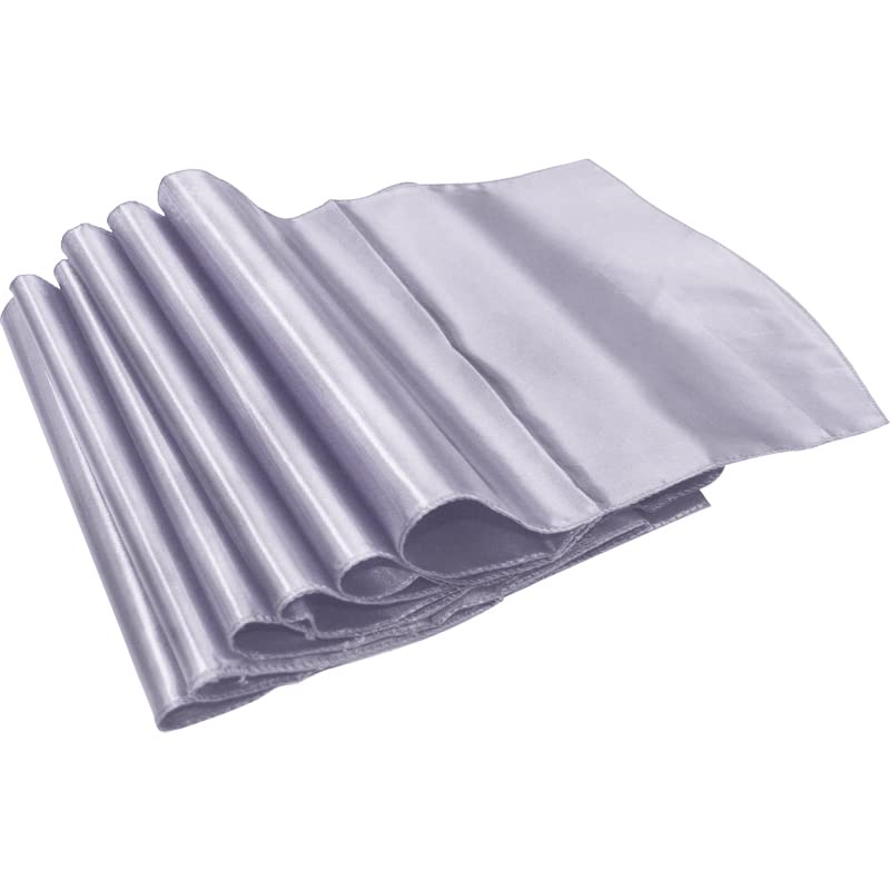 Time to Sparkle 5 Pack Satin Table Runners 12"x108"inch Chair Sashes Swags Wedding Party Table Decoration - Silver - Image 4