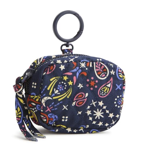 Premium Cotton Zip Earbud Bag Charm Starry Paisley One Size