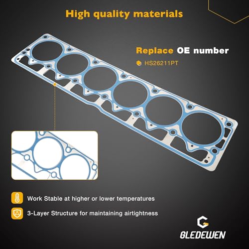 Image of Engine Cylinder Headgasket Set with Valve Cover Gasket, Compatible with 2000-2006 Jeep TJ Wrangler, 99-01 Jeep Cherokee, 99-04 Jeep Grand Cherokee, Replace# HS26211PT MS93094 VS50458R