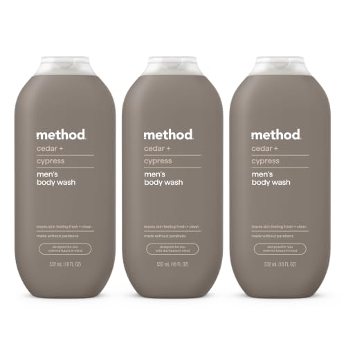 Image of method Men's Body Wash, Cedar + Cypress, 18 fl oz, 3 Pack