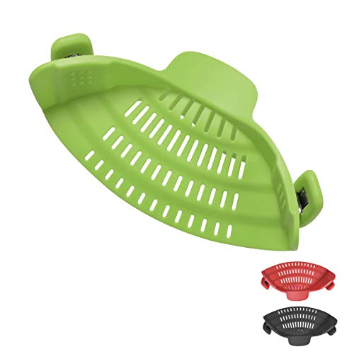 Xcellent Global Clip On Silicone Strainer Kitchen Flexible Food Colander for Draining Spaghetti,Pasta