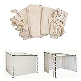4er-Set Seitenwand für Pergola HWC-A22, Ersatzseitenwand Pavillon, 3x3m Polyester - Creme