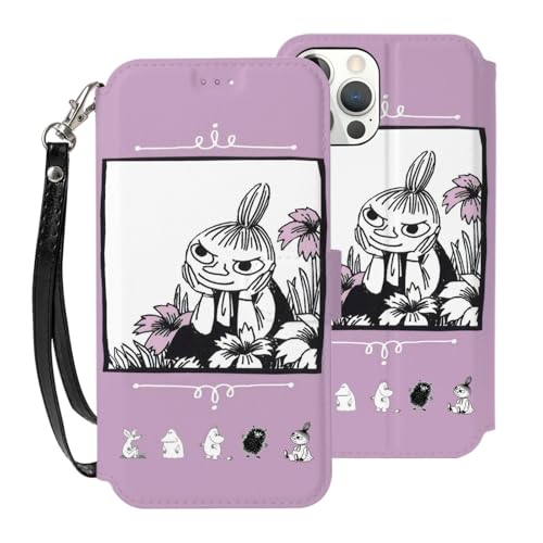 For ムーミン iPhone SE (第2世代/第3世代) iphone7 iphone8 iphone 6/6S 用 ケース 手帳型 高級puレザー 横置き機能 財布型 プレミアムレザーウォレットケース, マグネット式 3カードスロット&1ポケット ス