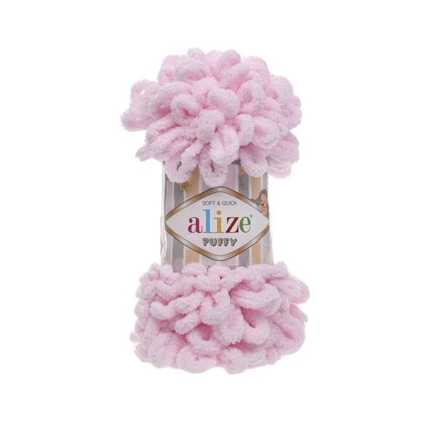 Alize Puffy Baby Big Loop Blanket Yarn 100% Micropolyester Soft Wool Each Ball 100g 9m - 31 Baby Pink