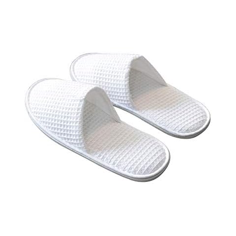 5 Pairs Disposable Slippers White Non-Slip Closed Toe Slippers Shoes Comfortable Waffle Adult Slippers for Spa Guest Travel Hotel Nail Salon Cover