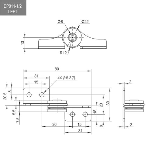 Charnière d'équipement de feuille de fermeture en acier inoxydable durable