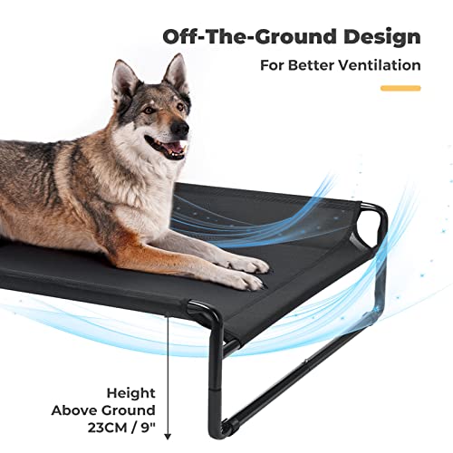 Veehoo Original Cooling Elevated Dog Bed, Outdoor Raised Dog Cots Bed For Large Dogs, Portable Standing Pet Bed With Washable Breathable Mesh, No-Slip Feet For Indoor Outdoor, X-Large, Black, Cwc2201 #TOP5