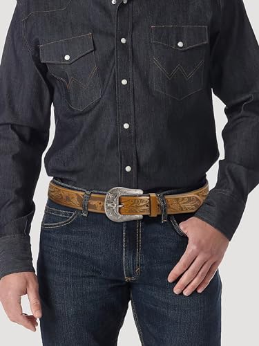 CHAOREN Leather Western Belt - 1.5" Cowboy Belts for Men - Vintage Engraved & Embossed Buckle2