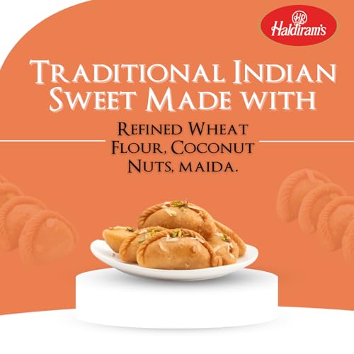 Image of Haldiram's Coconut Dry Fruit Gujia 400g | Gujiya Sweets | Indian Mithai Festive Sweet Gift Box | Mithai for All Occasion- Holi Special