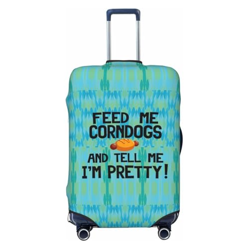 Feed Me Corndogs and Tell Me I'm Pretty Suitcase Cover,Luggage Protector Suitcase Covers For Luggage,Luggage Covers for Suitcase (X-Large)