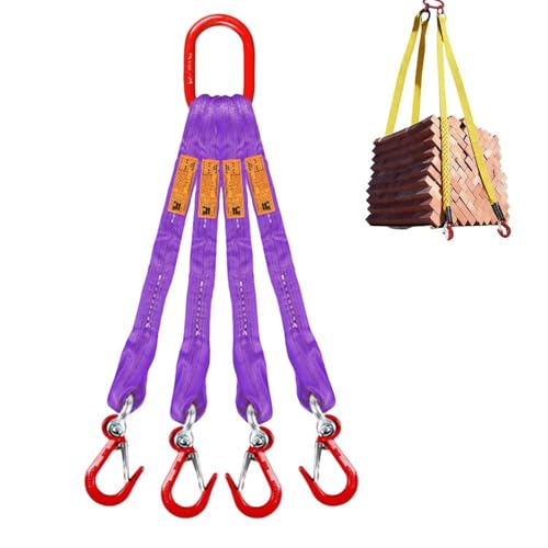 Heavy Duty 4 Leg Chain Sling, Alloy Steel Grab Webb Webbing for Hoist, 6613 Lbs Capacity, Safe Cargo Handling & Towing, Anti Twist Ratchet Strap do odzyskiwania silnika i dekompensacji