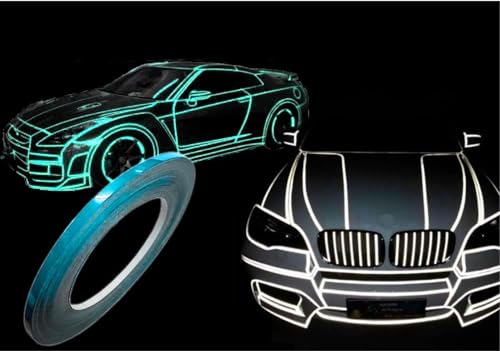 Image of WALLMATE Reflective Tape Outdoor Safety Warning Lighting Sticker Waterproof Tape for Bicycle Bike Car Motorcycle Cycle Decoration (Sky Blue Strip, 0.5 In x 45 Mtr (1771 in))