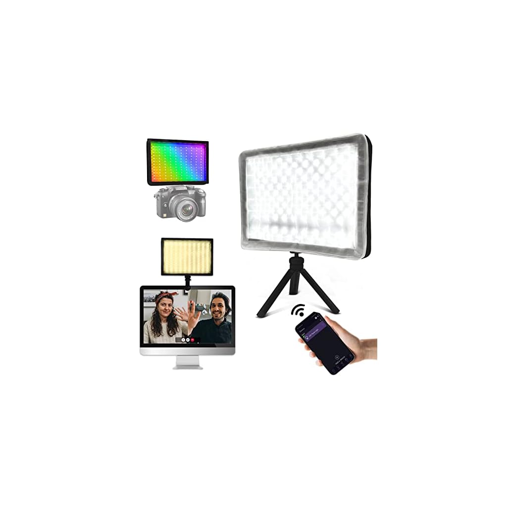 Foldable-Light-Panel-125x9-Rollable-Lighting-Panel-for-Photography-with-Desktop-Tripod-Hot-Shoe-Detachable-Clip-Diffuser-Cloth-Carry-Bag-360Full-Color-2500K-6500K-CRI-96-Support-App-Control