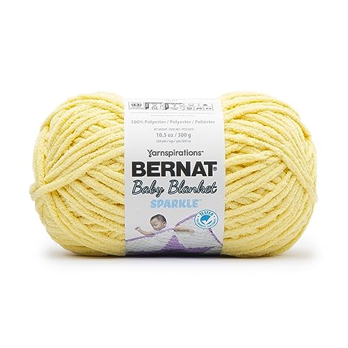 Image of Bernat Baby Blanket Sparkle Sunshine Yarn - 1 Pack of 10.5oz /300g - Polyester - #6 Super Bulky - 220 Yards - Knitting & Crochet