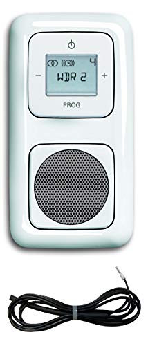 Busch Jäger Unterputz UP Digitalradio 8215 U (8215U) Komplett-Set Reflex SI Design alpinweiß/Lautsprecher + Radio + Abdeckungen + 2 fach Rahmen + 3