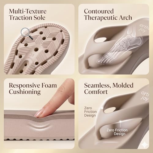 Image of ORTHO JOY Orthopedic Slippers for Women | Soft Cushioned EVA Flip Flops with Arch & Heel Support | Lightweight Anti-Slip Comfort Footwear for Daily Wear, Indoor & Outdoor
